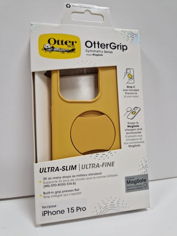 OtterBox iPhone 15 Pro OtterGrip Symmetry Back Case Aspen Gleam Yellow £43