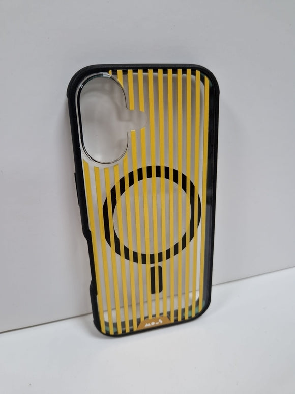 Mous iPhone 16  Clarity X Pinstripe Solar Yellow Clear MagSafe RRP £49.99