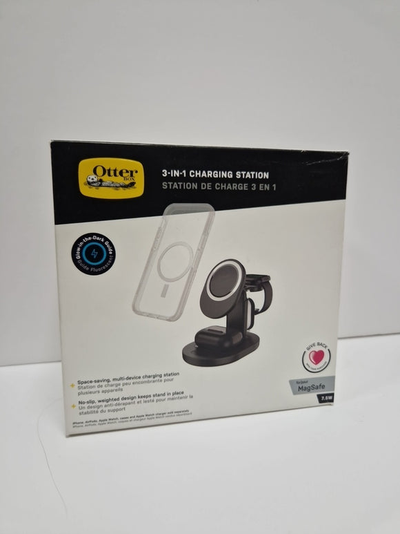 OtterBox 3-in-1 Charging Station MagSafe 7.5W iPhone Airpods Apple Watch Black