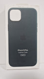 Official Apple iPhone 14 Plus Case Leather Magsafe Forest Green MPPA3ZM/A - Open