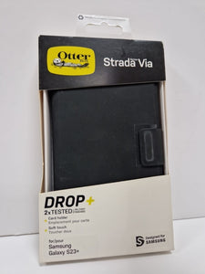 OtterBox Samsung Galaxy S23+ Case Strada Via Series Folio Flip Black RRP £24.99