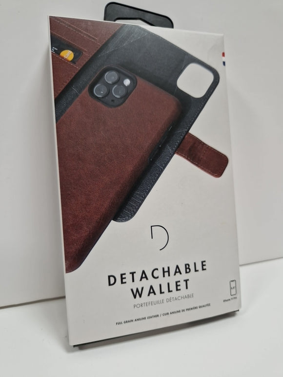 Decoded iPhone 11 Pro Case Leather Detachable Wallet Folio Cover Brown RRP £60