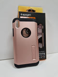 Spigen iPhone X / XS Case Slim Armor Protective Kickstand Back Cover Rose Gold