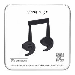 Happy Plugs Sports Wired In-Ear Earphones - Black