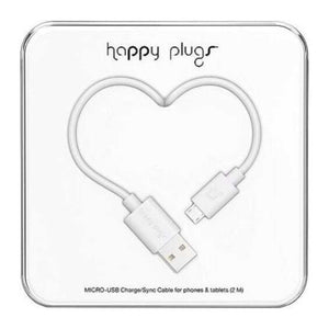 Happy Plugs Lightning Charge/Sync Cable 2M/6FT - White