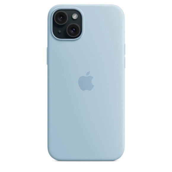 Official Apple iPhone 15 Plus Case Silicone MagSafe Light Blue - Unboxed