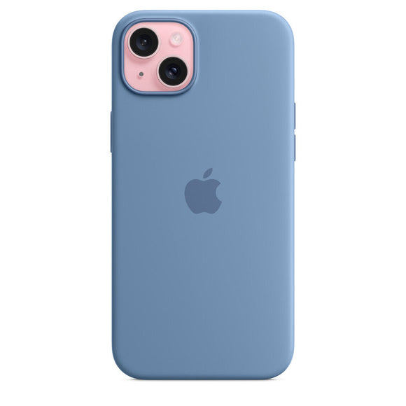 Official Apple iPhone 15 Plus Case Silicone MagSafe Winter Blue - Unboxed
