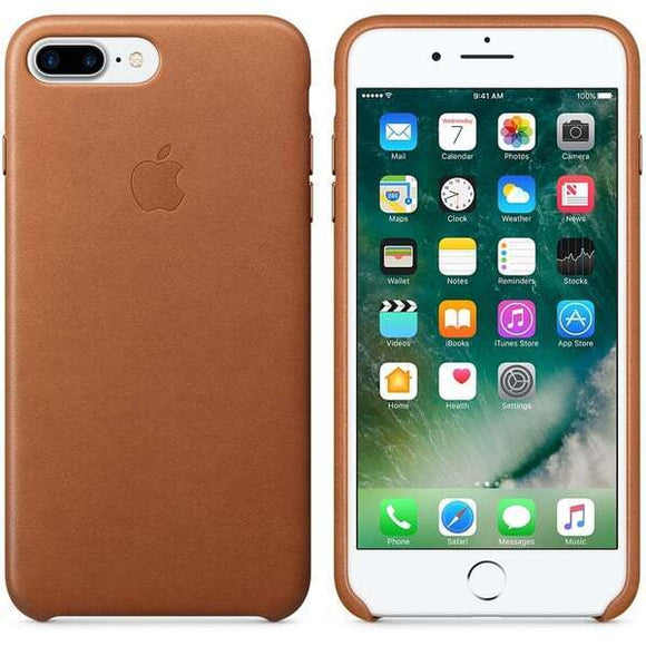 Official Apple iPhone 7 Plus 8 Plus Leather Case - Saddle Brown Cover MMYF2ZM/A