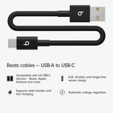 Beats USB-A to USB-C Cable 20cm Short Woven Fast Charge Black