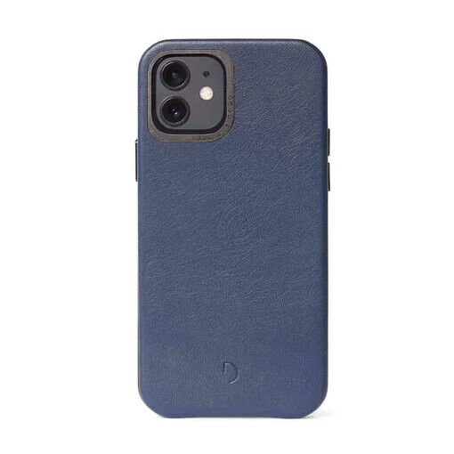 Decoded iPhone 12 / 12 Pro Case Premium Leather Slim Back Cover Navy RRP £29.99