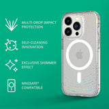 Tech21 iPhone 14 Pro Case Evo Sparkle MagSafe Back Cover Clear / Radiant Glitter