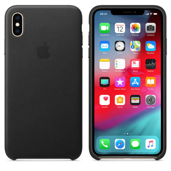 Official Apple iPhone XS Max Case Leather Back Cover Black MRWT2ZM/A RRP £49