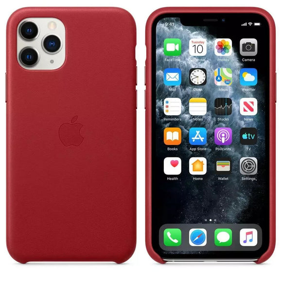 Official Apple iPhone 11 Pro Case Leather Back Cover Red MWYF2ZM/A