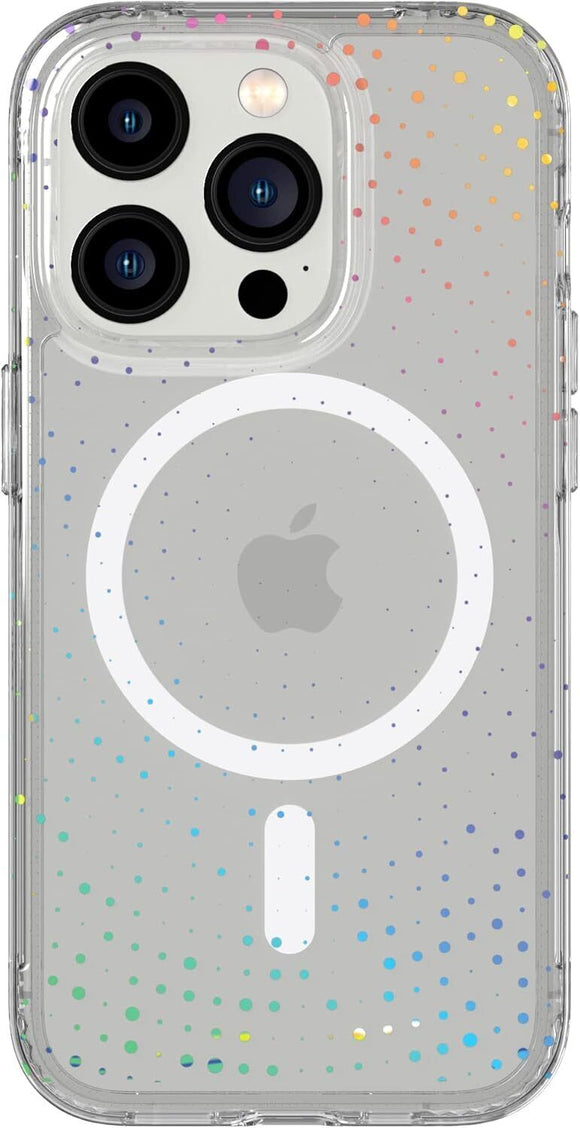 Tech21 iPhone 14 Pro Case Evo Sparkle MagSafe Back Cover Clear / Radiant Glitter