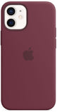 Official APPLE iPhone 12 Mini Case MagSafe Silicone Back Cover Plum MHKQ3ZM/A