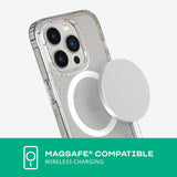Tech21 iPhone 14 Pro Case Evo Sparkle MagSafe Back Cover Clear / Radiant Glitter
