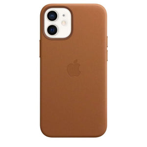 Official Apple iPhone 12 mini Case Leather Magsafe Saddle Brown MHK93ZM/A