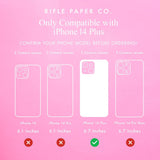 Rifle Paper Co iPhone 14 Plus Case 10ft Drop Protection Back Cover Rose Garden