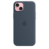 Official Apple iPhone 15 Plus Case Silicone MagSafe Cover Storm Blue - Open Box