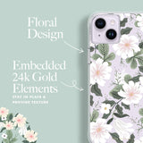 Rifle Paper Co iPhone 14 Plus Case 10ft Drop Protection Back Cover White Willow