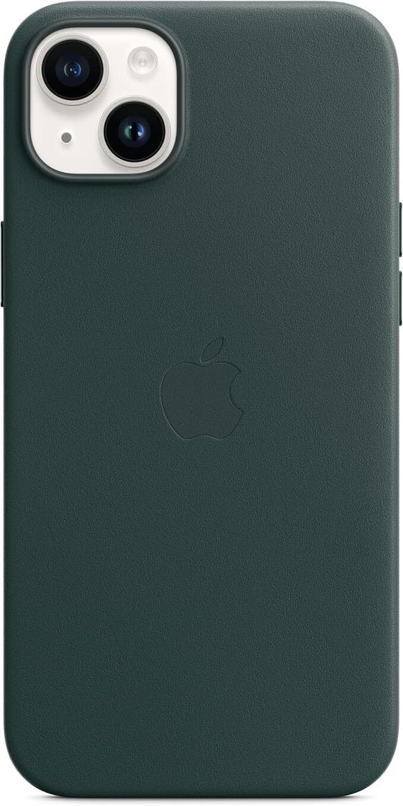 Official Apple iPhone 14 Plus Case Leather Magsafe Forest Green MPPA3ZM/A - Open