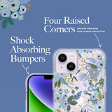 Rifle Paper Co iPhone 14 Plus Case MagSafe 12ft Drop Protection Garden Party