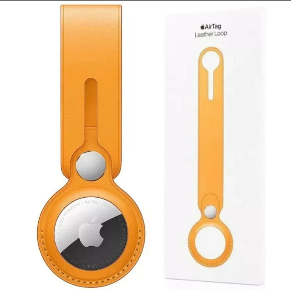 Official Apple AirTag Holder Leather Loop - California Poppy AirTag NOT Included