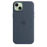 Official Apple iPhone 15 Plus Case Silicone MagSafe Cover Storm Blue - Open Box