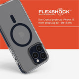 tech21 iPhone 15 Pro Max Case Evo Crystal MagSafe Back Cover Clear / Blue Edge