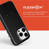 Tech21 iPhone 15 Pro Case Evo Crystal Kick MagSafe Back Cover Obsidian Black