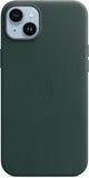 Official Apple iPhone 14 Plus Case Leather Magsafe Forest Green MPPA3ZM/A - Open