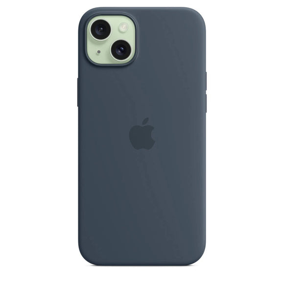 Official Apple iPhone 15 Plus Case Silicone MagSafe Storm Blue - Unboxed