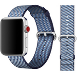 Official Apple Watch Woven Nylon Strap 42mm Midnight Blue Check MQVM2AM/A