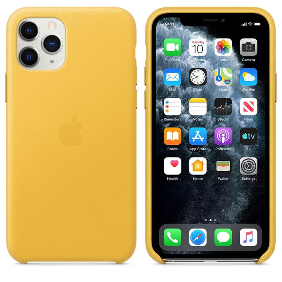 Official Apple iPhone 11 Pro Case Leather Back Cover Meyer Lemon MWYA2ZM/A