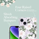 Rifle Paper Co iPhone 14 Plus Case 10ft Drop Protection Back Cover White Willow