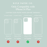 Rifle Paper Co iPhone 14 Plus Case 10ft Drop Protection Back Cover White Willow