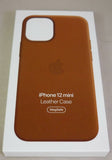 Official Apple iPhone 12 mini Case Leather Magsafe Saddle Brown MHK93ZM/A