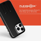 Tech21 iPhone 15 Pro Max Case Evo Crystal Kick MagSafe Back Cover Obsidian Black