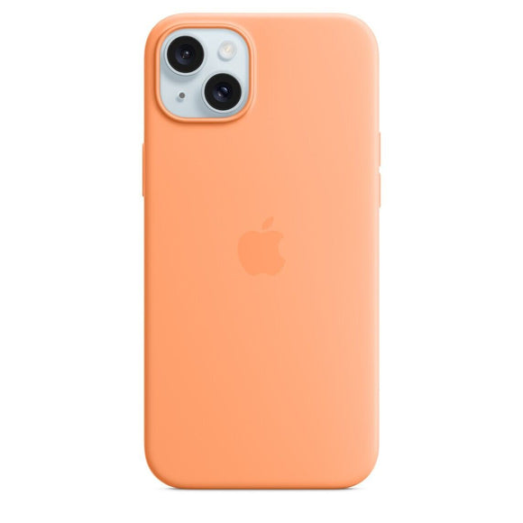 Official Apple iPhone 15 Plus Case Silicone MagSafe Orange Sorbet - Unboxed