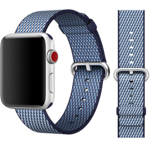 Official Apple Watch Woven Nylon Strap 42mm Midnight Blue Check MQVM2AM/A