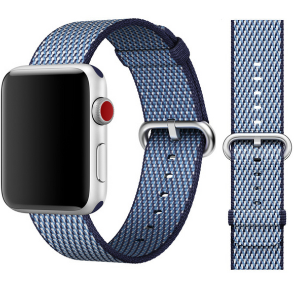 Official Apple Watch Woven Nylon Strap 42mm Midnight Blue Check MQVM2AM/A