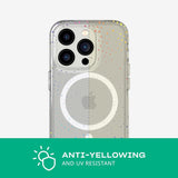 Tech21 iPhone 14 Pro Case Evo Sparkle MagSafe Back Cover Clear / Radiant Glitter