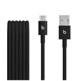 USB-A to USB-C 2 Pack Cable 1.5m Woven Fast Charge Bolt Black