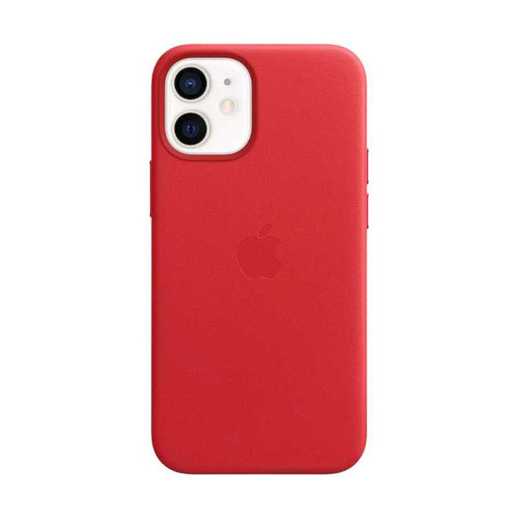 Official Apple iPhone 12 Mini Leather Case with MagSafe - Scarlet