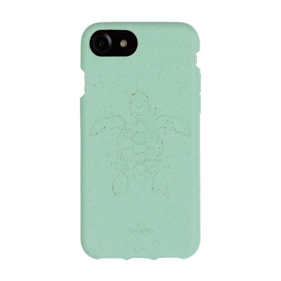 Pela iPhone 6/6s/7/8/SE Sustainable Back Case - Ocean Turquoise (Turtle Edition)