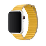 Apple Leather Link Watch Strap L 44mm Meyer Lemon - GV8 Tech