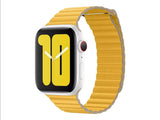 Apple Leather Link Watch Strap L 44mm Meyer Lemon - GV8 Tech