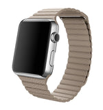 Apple Leather Link Watch Strap Size L 42mm Stone w/ Case - GV8 Tech