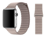 Apple Leather Link Watch Strap Size M 42mm Smoke Grey - GV8 Tech