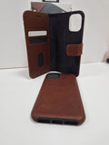 Decoded iPhone 11 Pro Case Leather Detachable Wallet Folio Brown - GV8 Tech